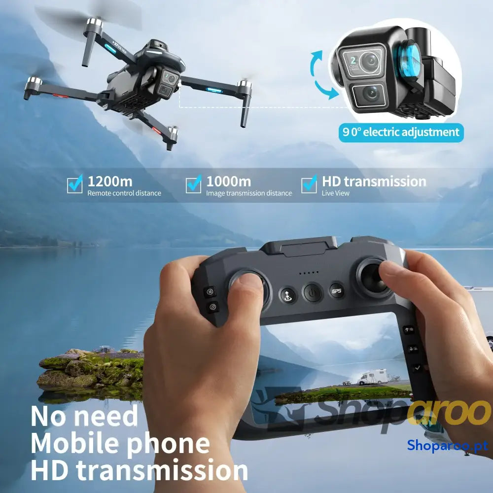 Drone 4K Profissional Xiaomi XT606 MAX GPS com Câmara HD e Evitação 360°