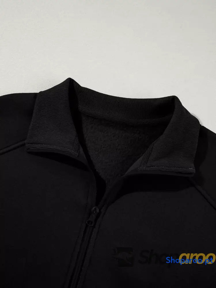 Conjunto de 2 peças casaco com fecho e calças cordão