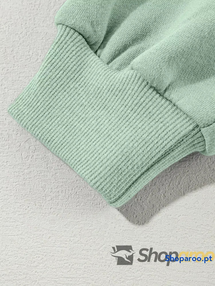 Conjunto de 2 peças casaco com fecho e calças cordão