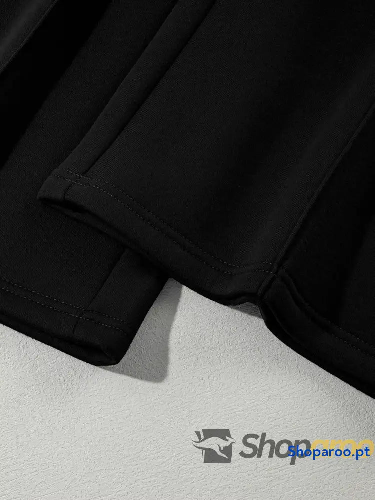 Conjunto de 2 peças casaco com fecho e calças cordão