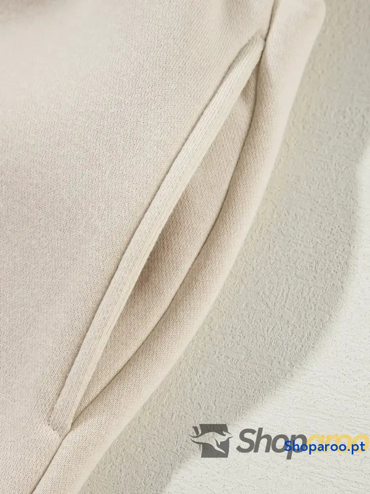 Conjunto de 2 peças casaco com fecho e calças cordão