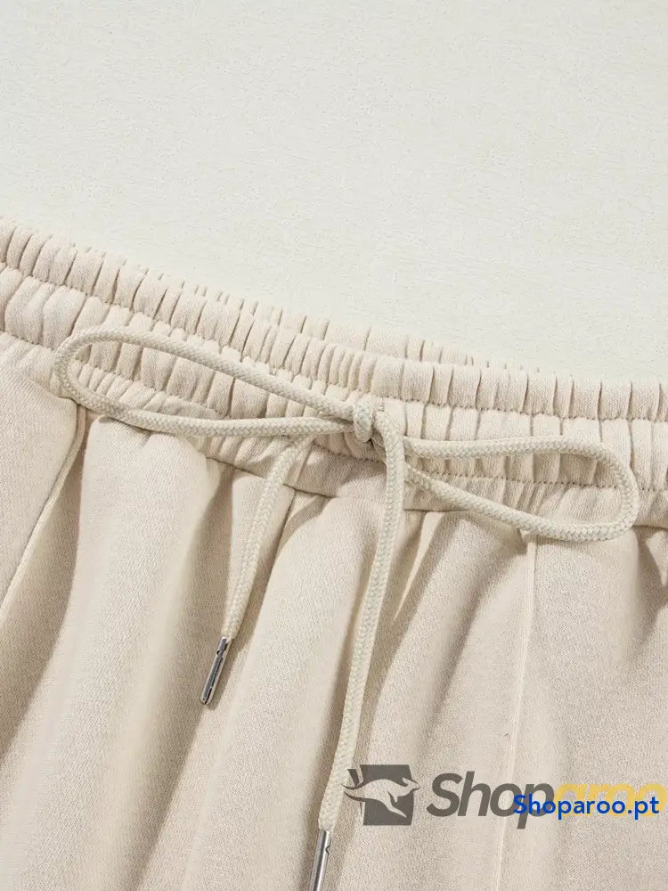 Conjunto de 2 peças casaco com fecho e calças cordão