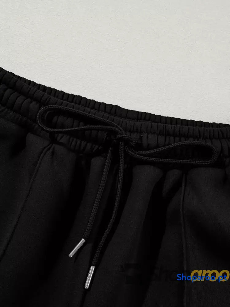 Conjunto de 2 peças casaco com fecho e calças cordão