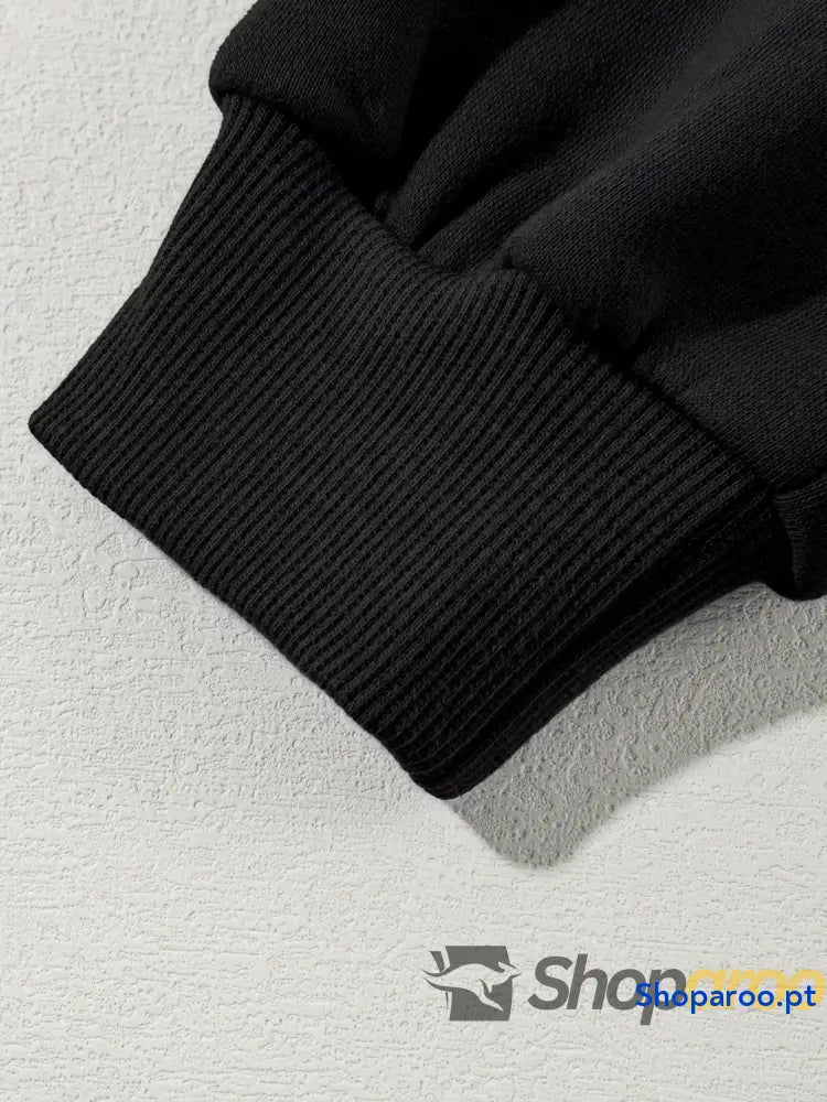 Conjunto de 2 peças casaco com fecho e calças cordão