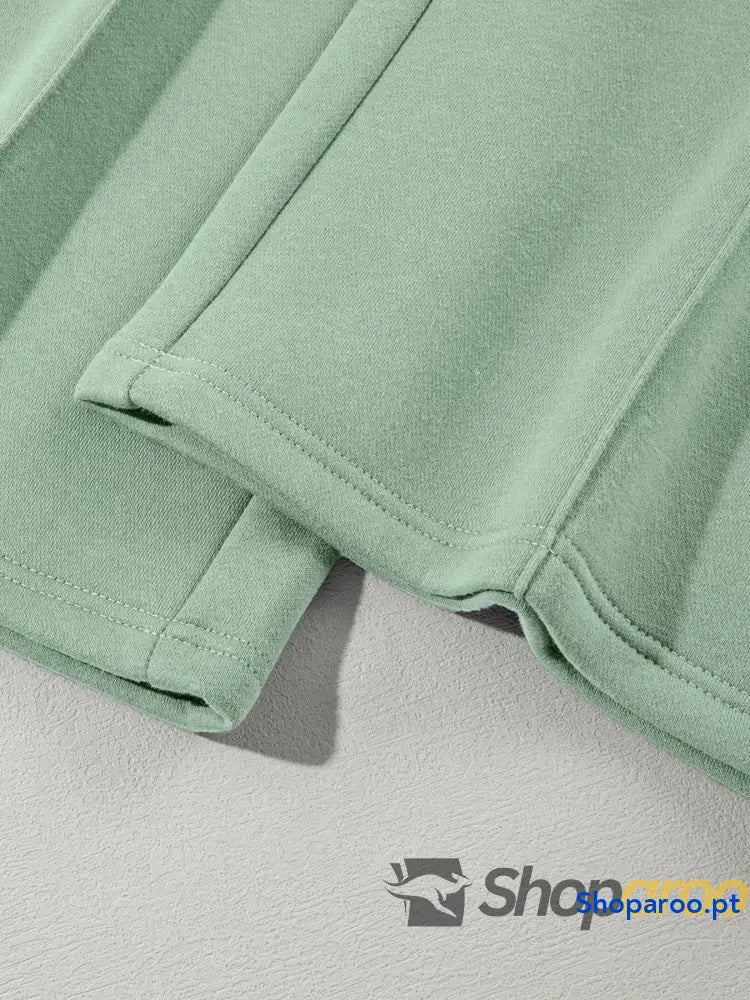 Conjunto de 2 peças casaco com fecho e calças cordão