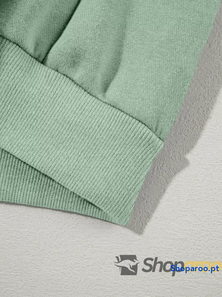 Conjunto de 2 peças casaco com fecho e calças cordão