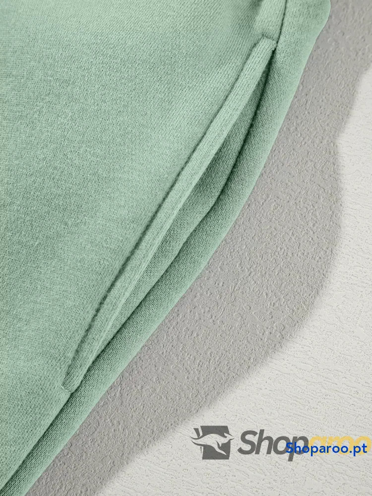 Conjunto de 2 peças casaco com fecho e calças cordão