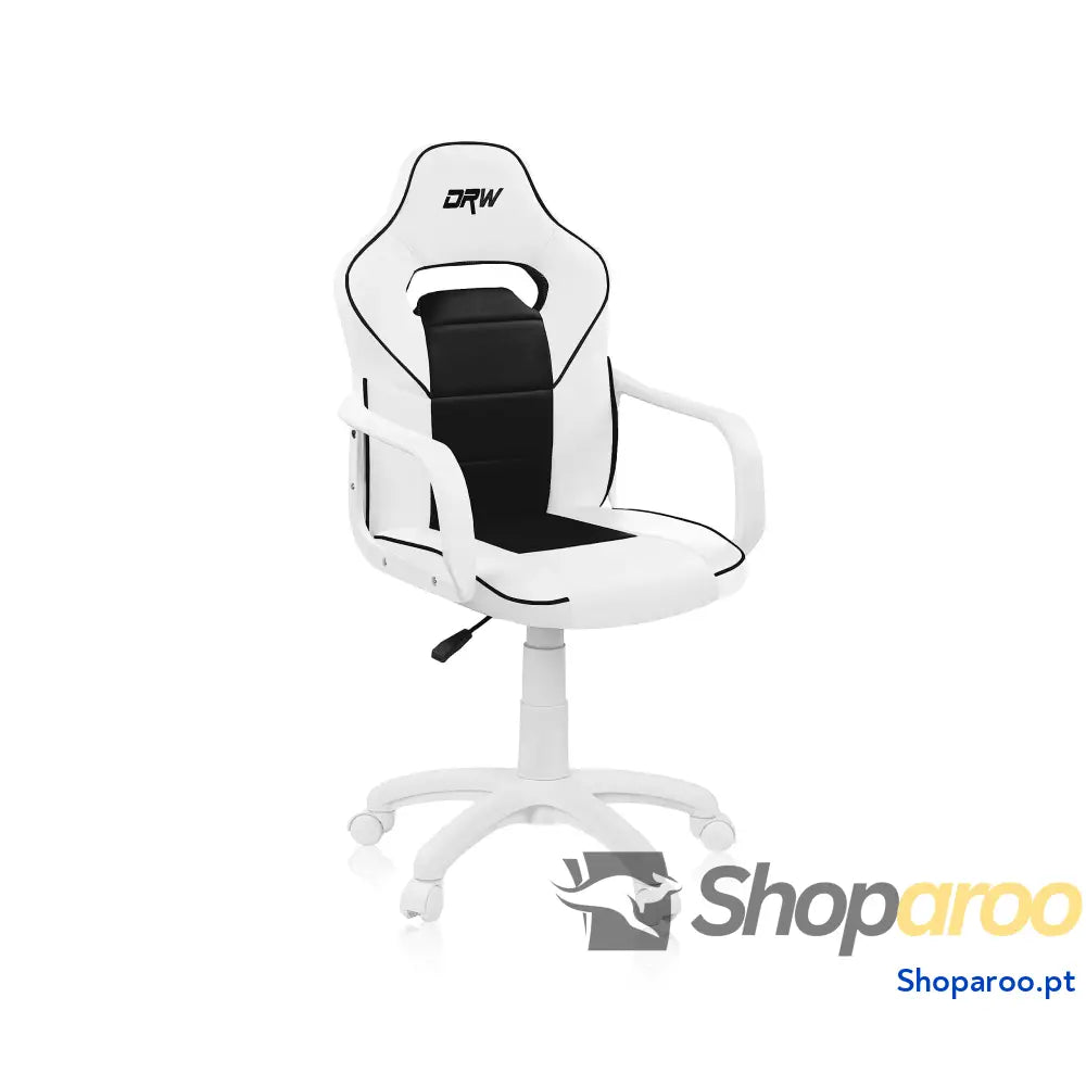 Duehome | DRW cadeira Gamer de escritório estúdio ou secretária acabamento em silício pele branca e turquesa medidas: