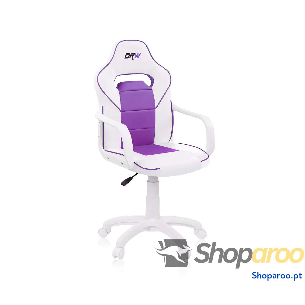 Duehome | DRW cadeira Gamer de escritório estúdio ou secretária acabamento em silício pele branca e turquesa medidas: