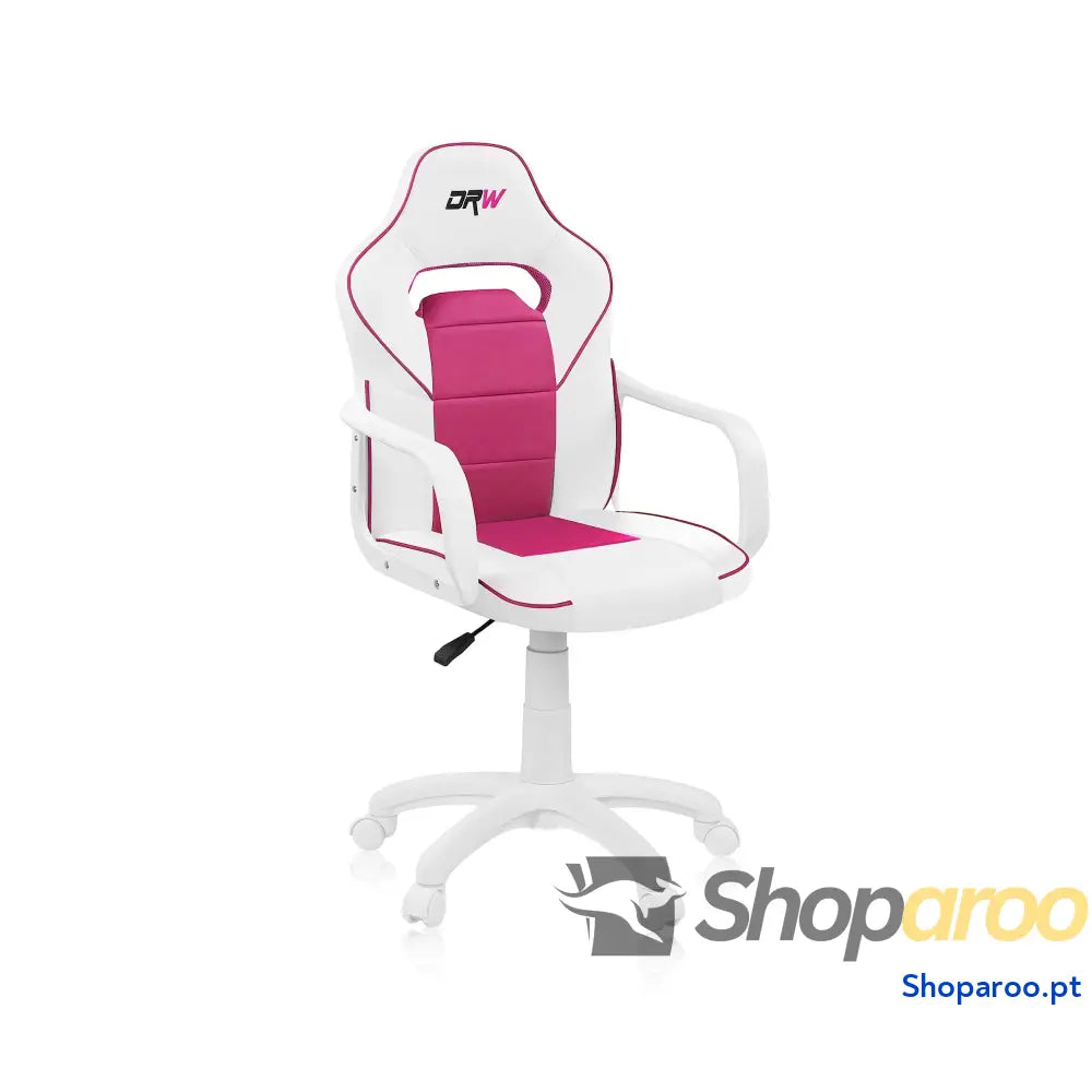 Duehome | DRW cadeira Gamer de escritório estúdio ou secretária acabamento em silício pele branca e turquesa medidas: