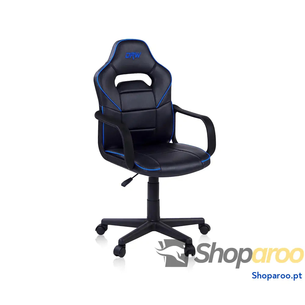 Duehome | DRW cadeira Gamer de escritório estúdio ou secretária acabamento em silício pele branca e turquesa medidas: