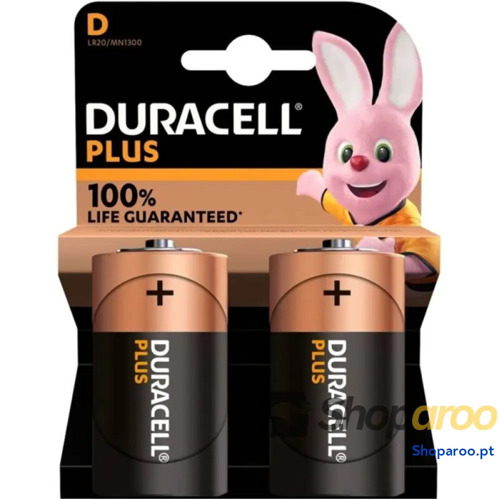 DURACELL BATERIA ALCALINA PLUS POWER 100 D LR20 2 UNIDADES