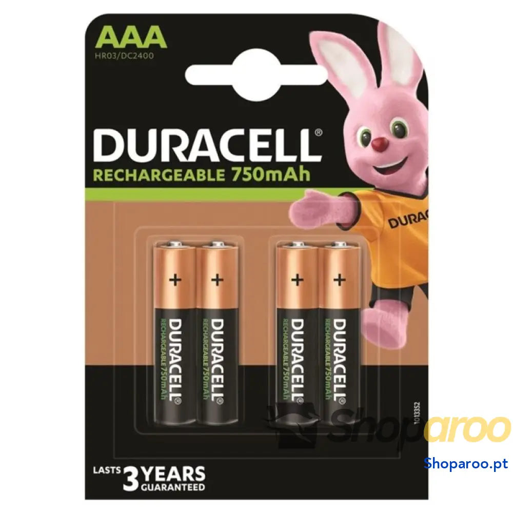 DURACELL BATERIA RECARREGVEL HR03 AAA 750mAh 4 UNIDADE