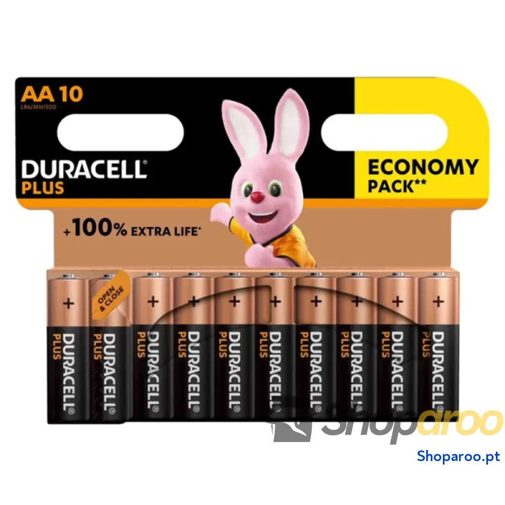 DURACELL PLUS POWER 100 BATERIA ALCALINA AA LR6 10 UNIDADE