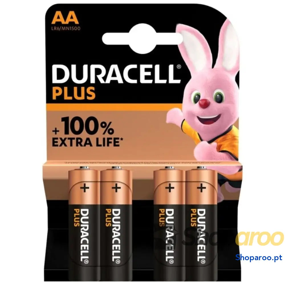 DURACELL PLUS POWER 100 BATERIA ALCALINA AA LR6 4 UNIDADE