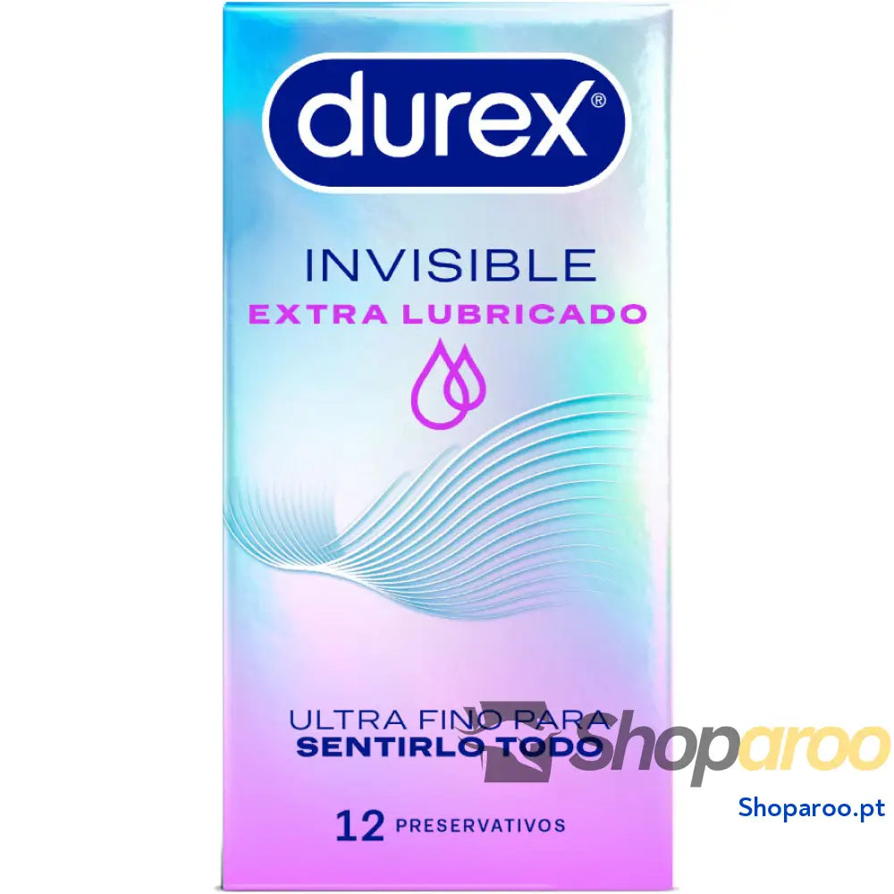 DUREX PRESERVATIVOS INVISÍVEIS EXTRA LUBRIFICADOS 12 UNIDADES