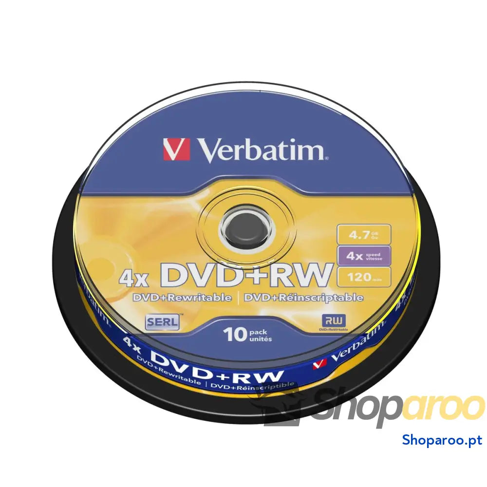 DVD-RW Verbatim    10 Unidades Preto 4,7 GB 4x (10 Unidades)