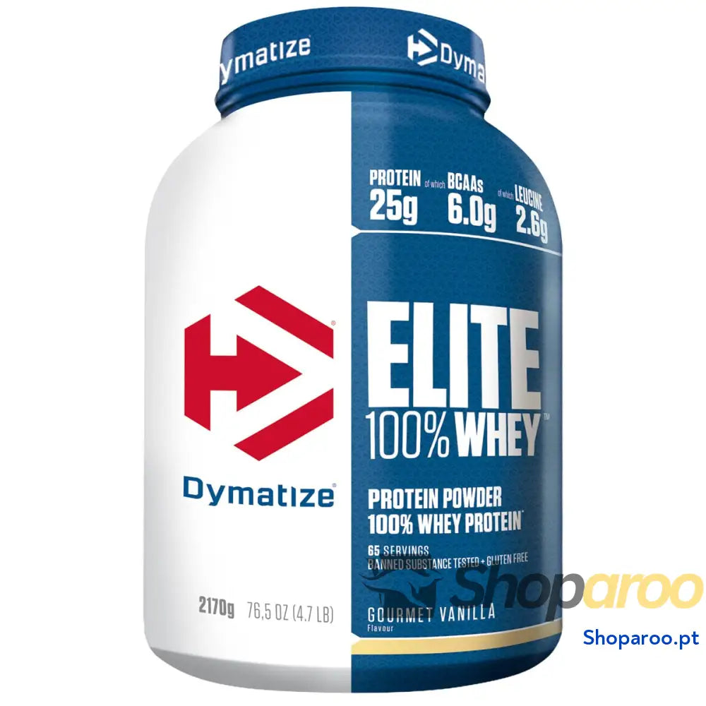 Dymatize Elite 100 % Whey Gourmet baunilha 932 g Pulverizador de almofada adequada e baixo açúcar proteção soro BCAA
