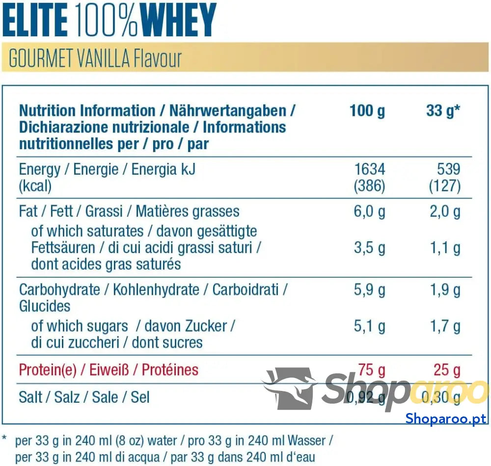 Dymatize Elite 100 % Whey Gourmet baunilha 932 g Pulverizador de almofada adequada e baixo açúcar proteção soro BCAA