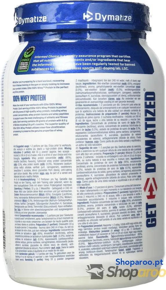 Dymatize Elite 100 % Whey Gourmet baunilha 932 g Pulverizador de almofada adequada e baixo açúcar proteção soro BCAA