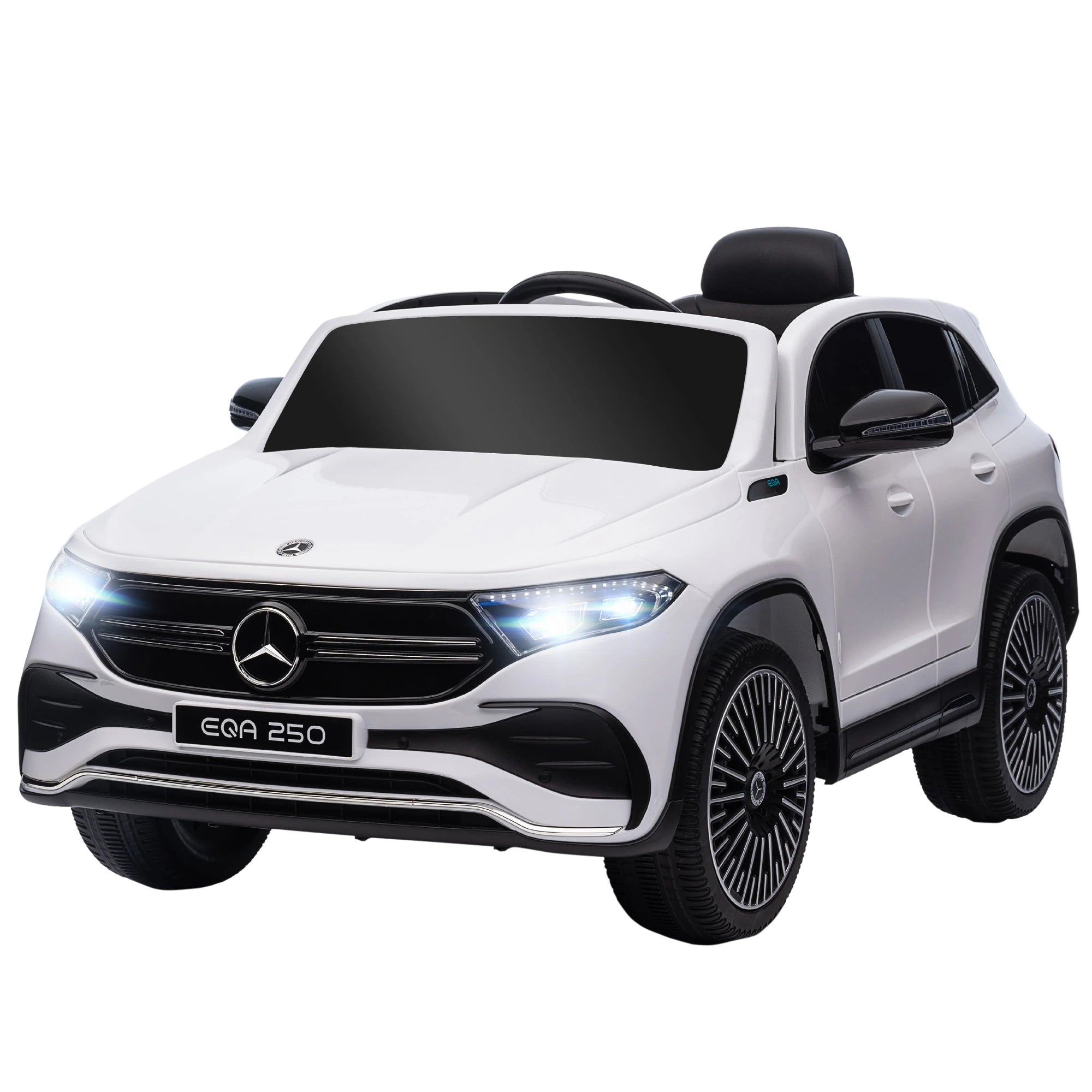 Carro Elétrico para Crianças Mercedes-Benz EQA 12V com Música Buzina Velocidade 3-8 km/h 111,5x69x52,5 cm Branco