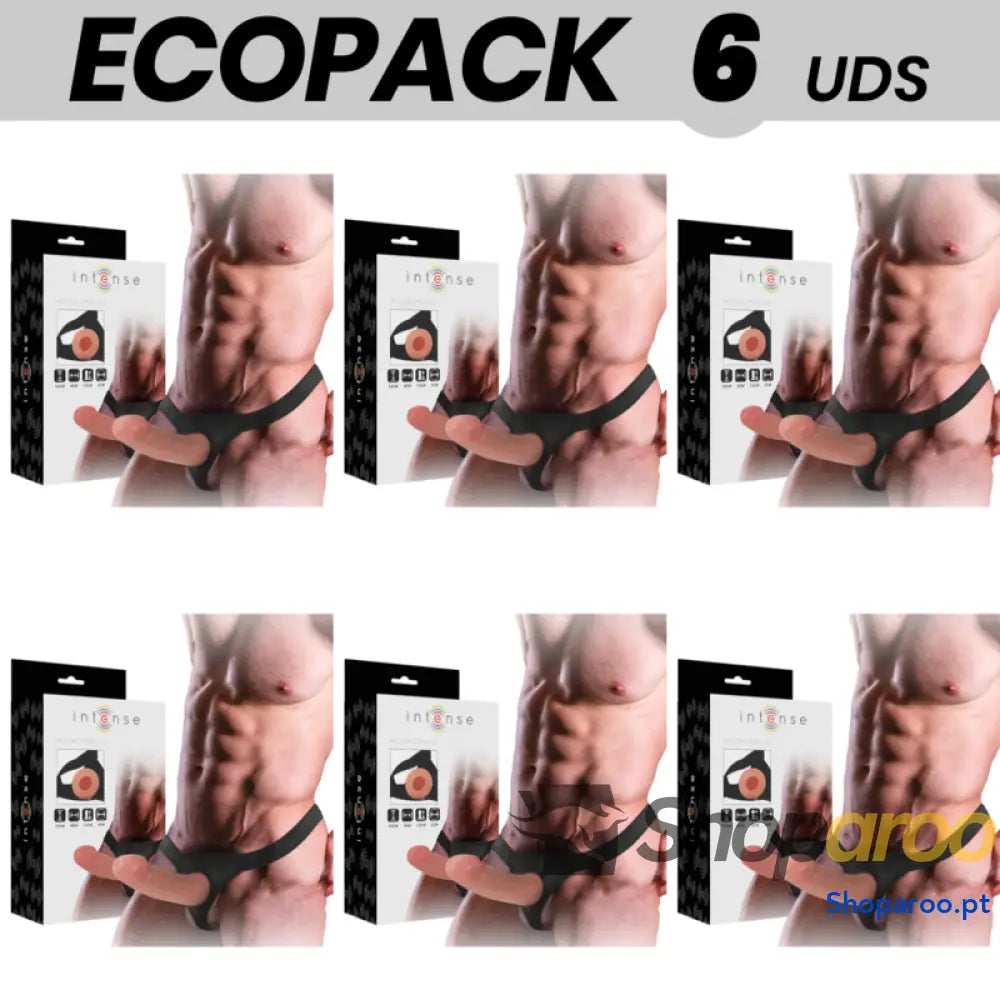 ECOPACK 6 UNIDADES INTENSE ARNÊS OCO COM DILDO 16 X 3 CM