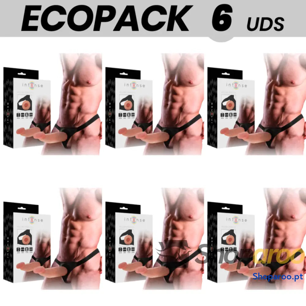 ECOPACK 6 UNIDADES INTENSE ARNÊS OCO COM DILDO 18 X 3,5 CM