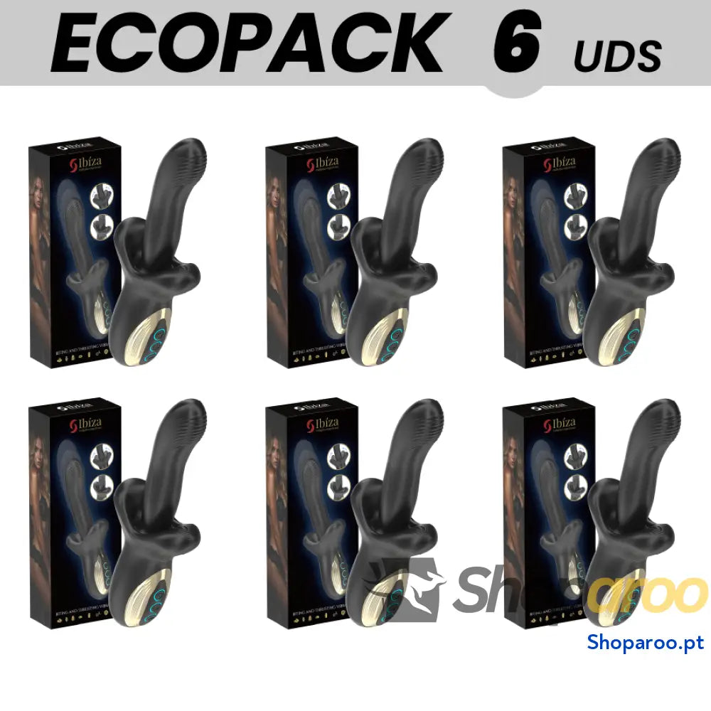 ECOPACKS 6 UNIDADES - IBIZA VIBRADOR PODEROSO COM EFEITO DE IMPULSÃO E MORDIDA