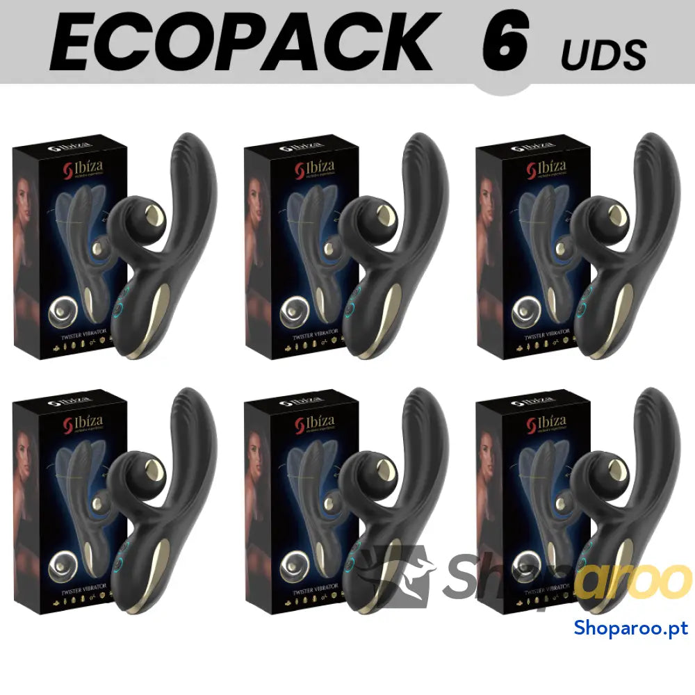 ECOPACKS 6 UNIDADES - VIBRADOR IBIZA TWISTER COM ESTIMULADOR DE CURVA E VIBRO-ROTAÇÃO