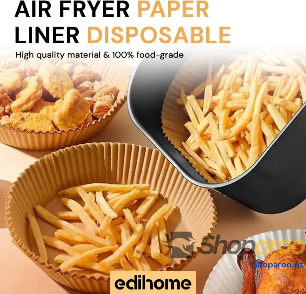 Edihome Papel de fritadeira ar Fryer Air 100 unidades 20 24 cm BPA Free descartável para forno acessórios sem óleo 5