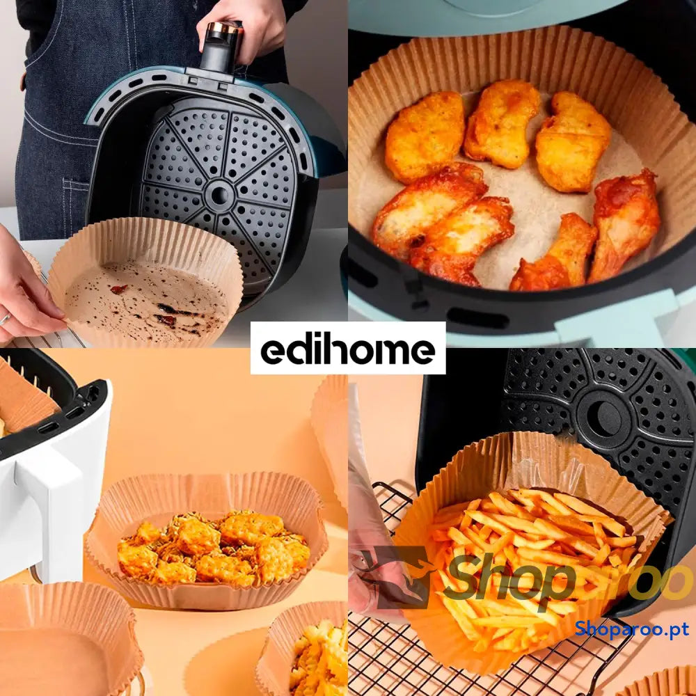 Edihome Papel de fritadeira ar Fryer Air 100 unidades 20 24 cm BPA Free descartável para forno acessórios sem óleo 5