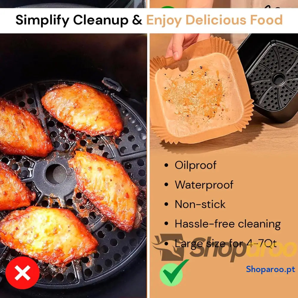 Edihome Papel de fritadeira ar Fryer Air 100 unidades 20 24 cm BPA Free descartável para forno acessórios sem óleo 5