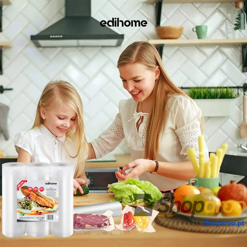Sacos alimentos vazios 20 x 300 cm 3 rolo sacos para embalar a vácuo conservação embalagem BPA Free ous verde (3 rolos