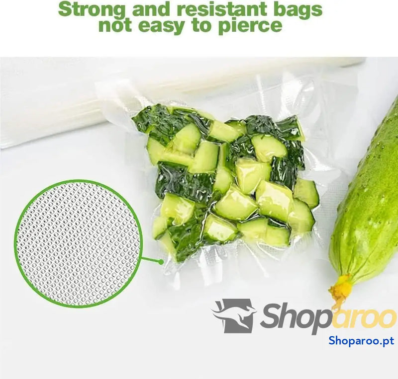 Sacos alimentos vazios 20 x 300 cm 3 rolo sacos para embalar a vácuo conservação embalagem BPA Free ous verde (3 rolos