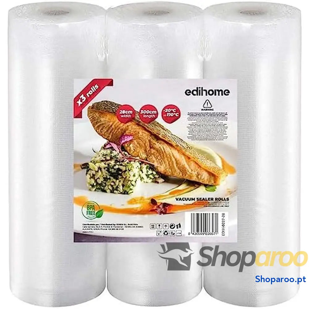 Sacos alimentos vazios 20 x 300 cm 3 rolo sacos para embalar a vácuo conservação embalagem BPA Free ous verde (3 rolos