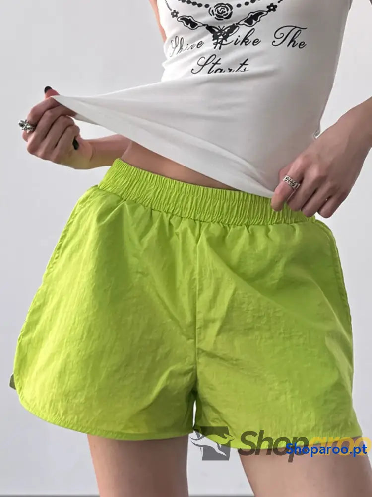Elastic Waist Active Shorts