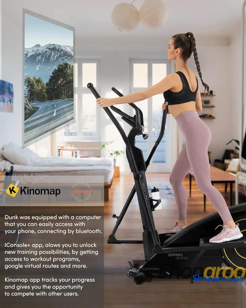 Elíptica Dunk resistência de até 150 kg ideal para casa equipamento treino cardiovascular máquinas exercício treinador