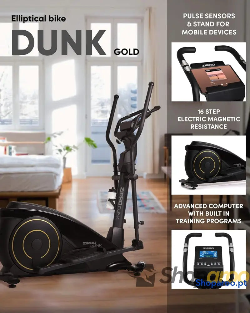 Elíptica Dunk resistência de até 150 kg ideal para casa equipamento treino cardiovascular máquinas exercício treinador