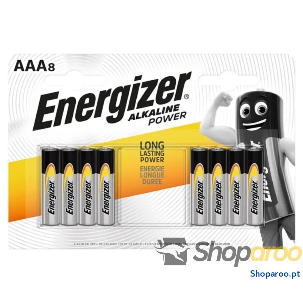 ENERGIZER BATERIA ALCALINA POTÊNCIA AAA LR03 8 UNIDADE