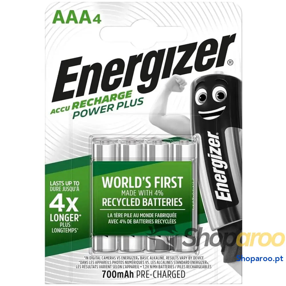 ENERGIZER BATERIAS RECARREGVEIS AAA4 BLISTER 4