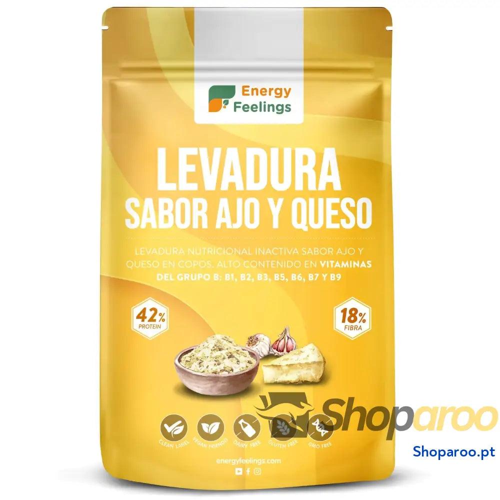 Energy Feelings Levedura nutricional B12 1 kg levedura nutritiva em flocos rica vitamina B e proteínas 51% natural