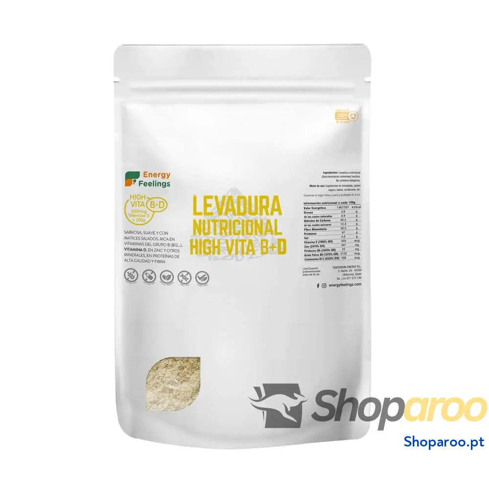 Energy Feelings Levedura nutricional B12 1 kg levedura nutritiva em flocos rica vitamina B e proteínas 51% natural