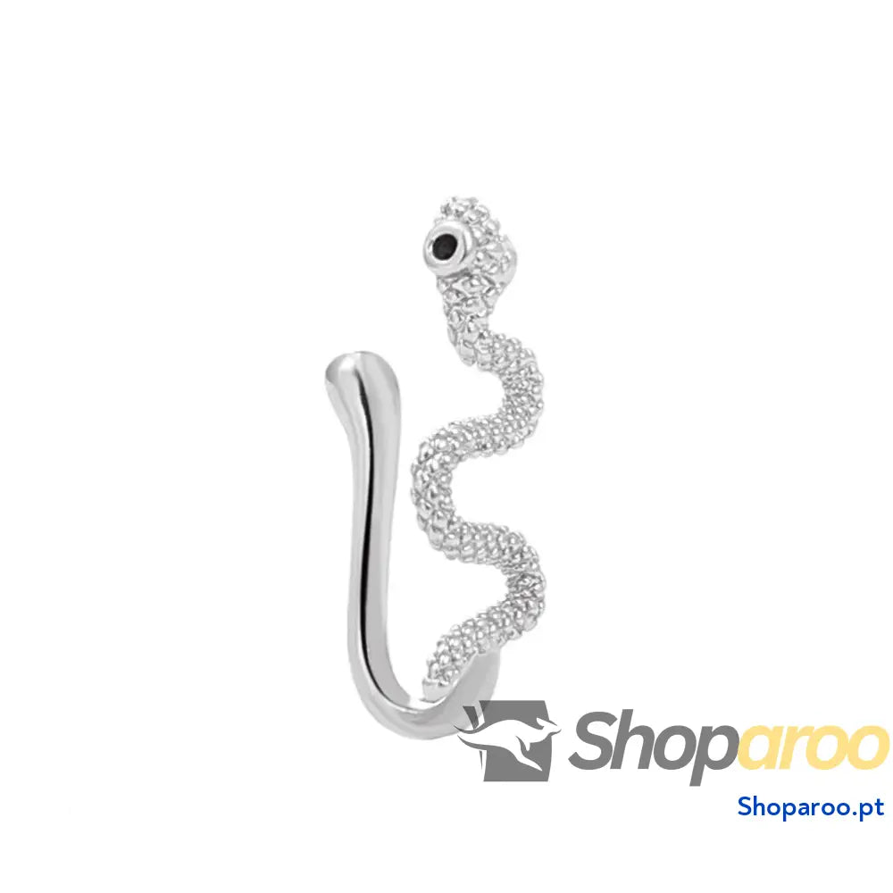 Enfeite de nariz em ouro 18k (banhado) com pedras preciosas e design borboleta