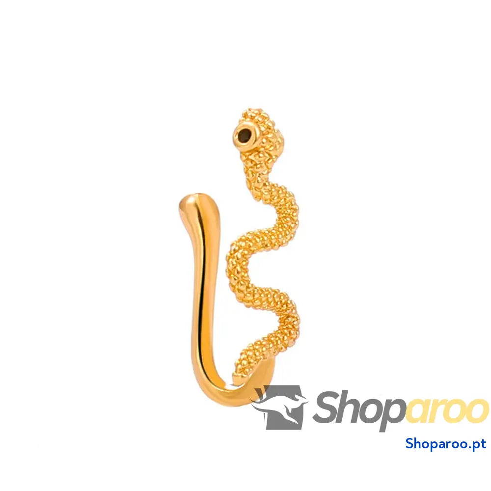 Enfeite de nariz em ouro 18k (banhado) com pedras preciosas e design borboleta