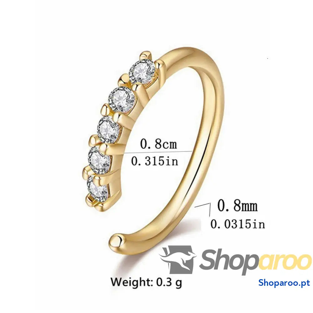 Enfeite de nariz em ouro 18K (banhado) cravejado com diamantes