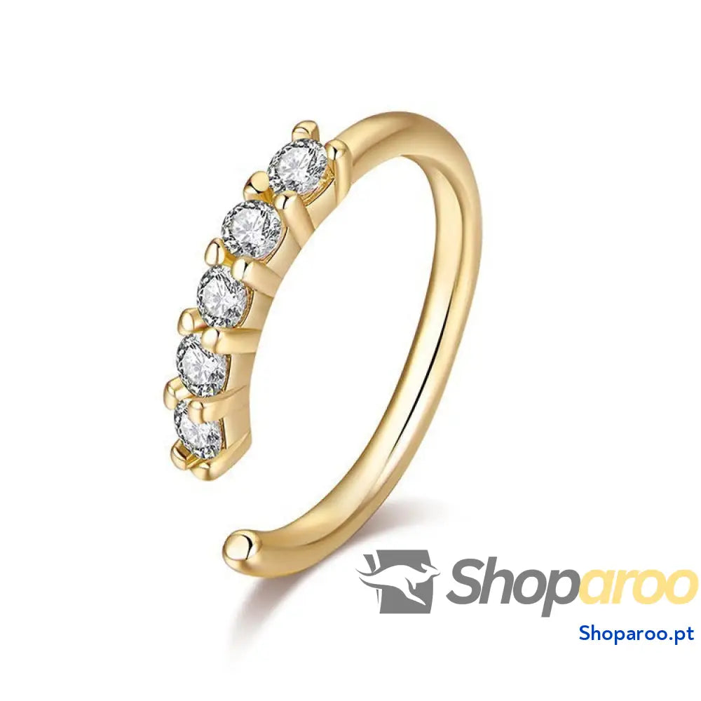 Enfeite de nariz em ouro 18K (banhado) cravejado com diamantes