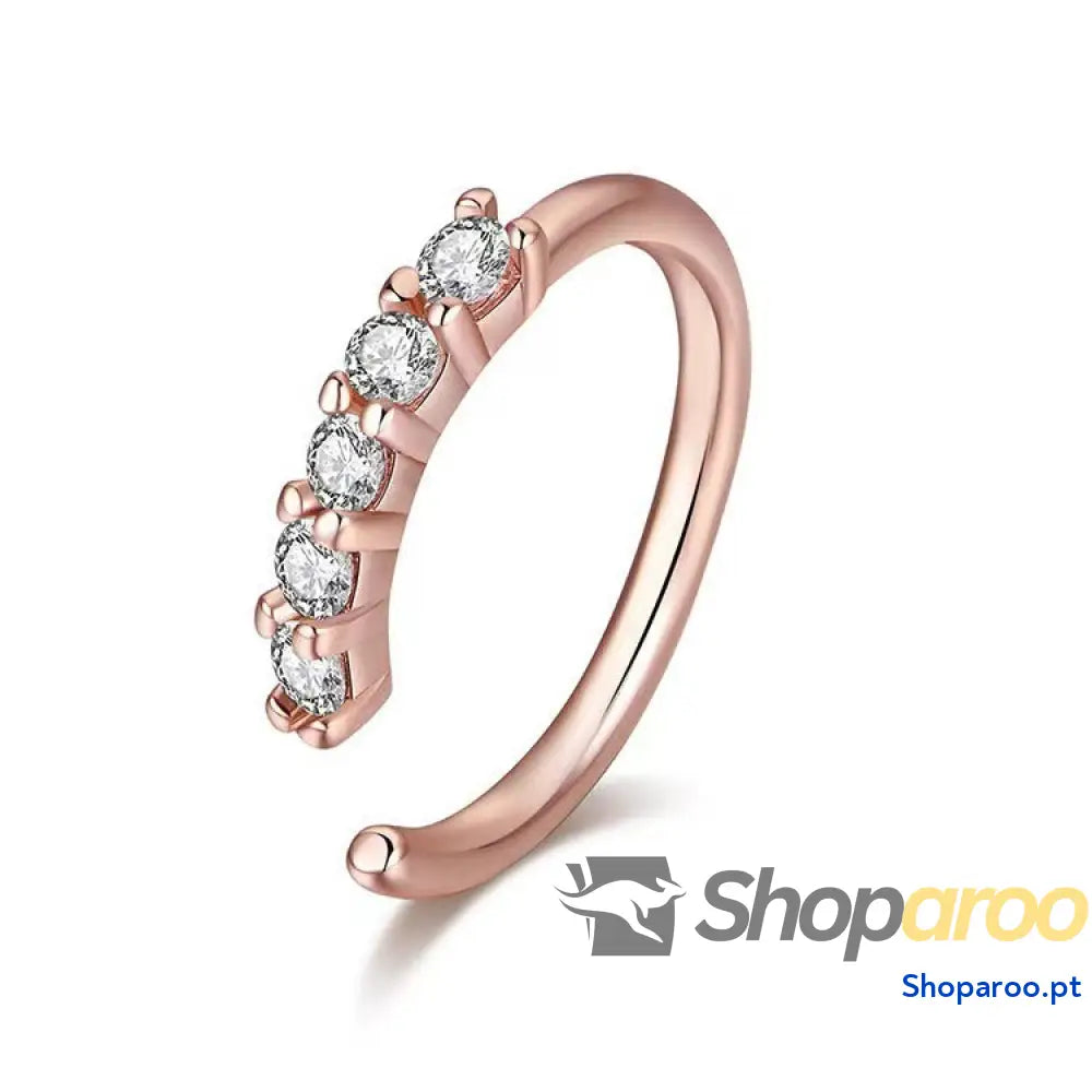 Enfeite de nariz em ouro 18K (banhado) cravejado com diamantes