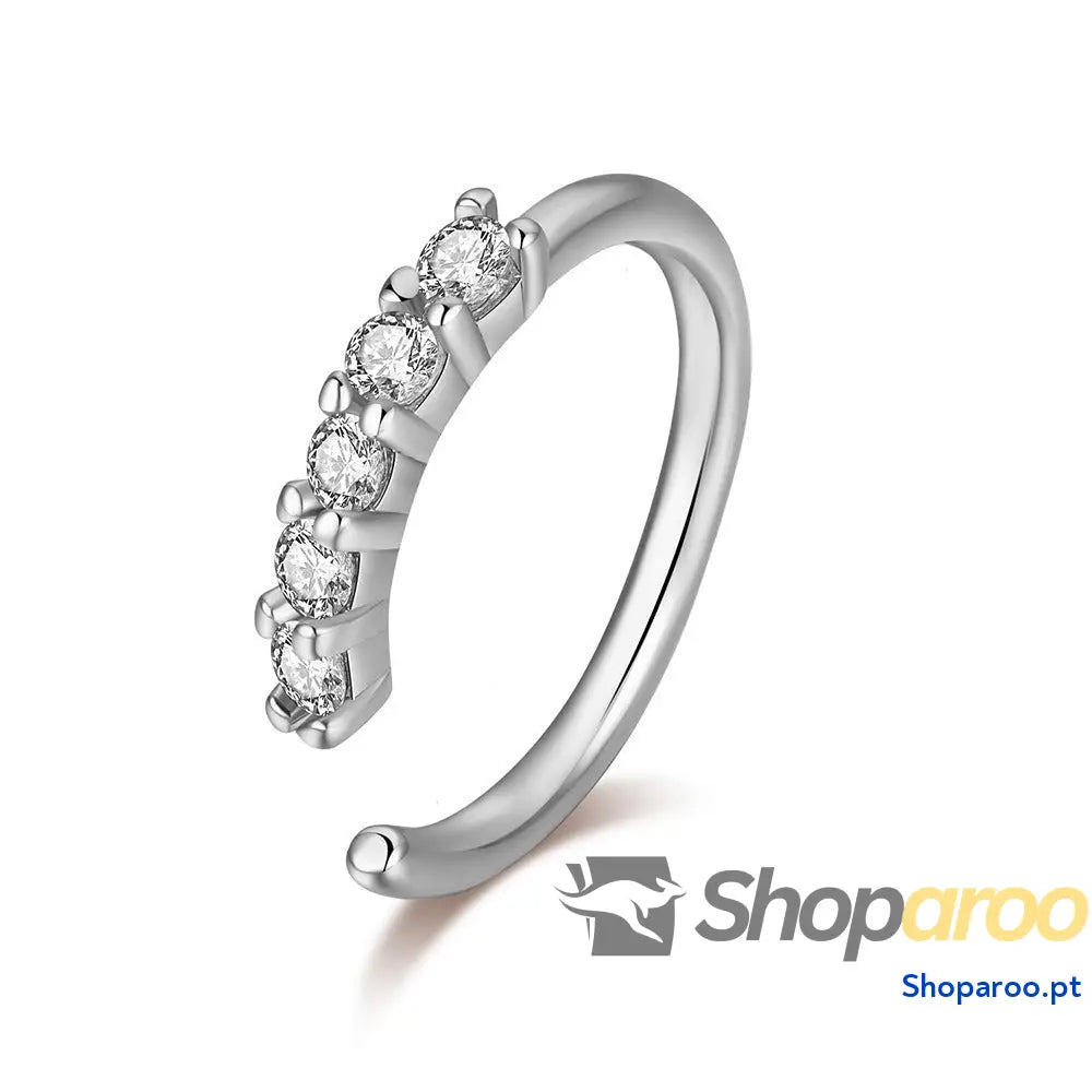 Enfeite de nariz em ouro 18K (banhado) cravejado com diamantes