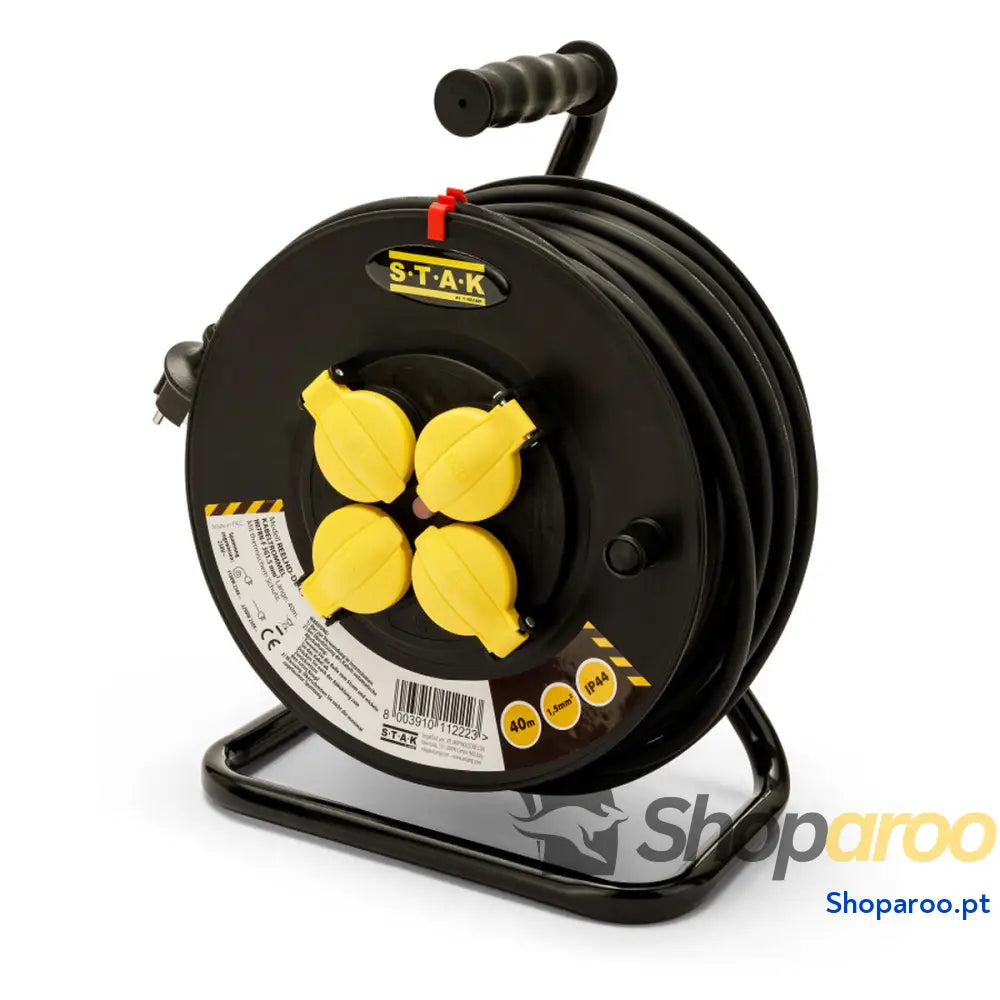 Enrolador de cabos Stak REELHD 40 m 3 x 1,5 mm 4 Tomadas
