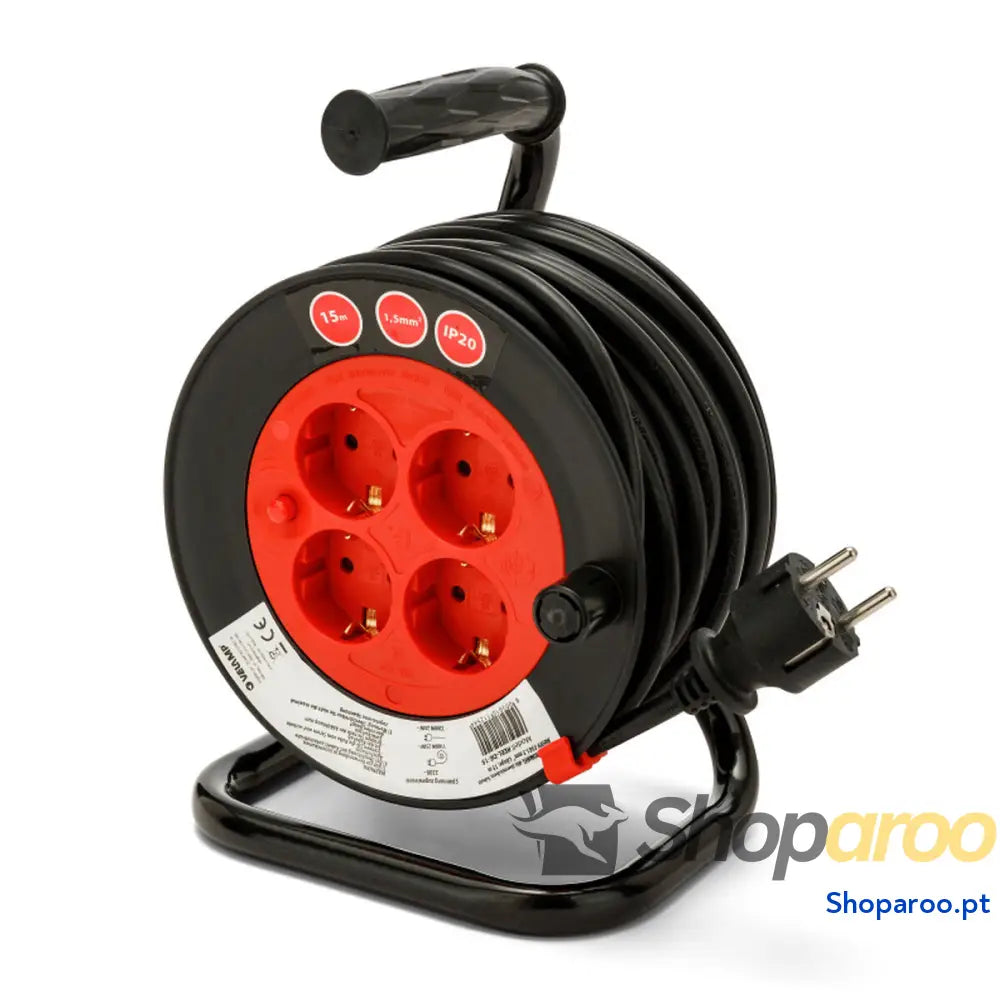Enrolador de cabos Velamp Enrollacables brico 4 tomas REEL 40 m 3 x 1,5 mm 4 Tomadas